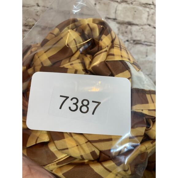 With Jean Bobbie Top Womens XL Mustard & Chocolate Plaid Button Up In Cher Logo - Picture 11 of 14